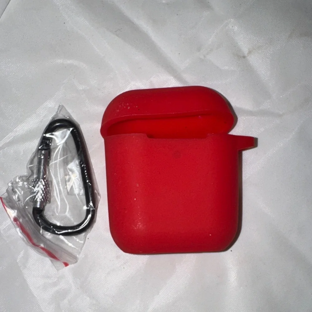 Red AirPod Case Protective Silicone Cover Compatible With Apple AirPods 2 And 1